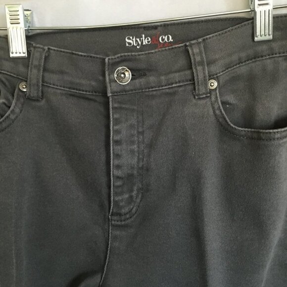 Style & Co Easy Fit Pants High Waist Relaxed Fit Denim Gray Women's Size 10 - Picture 9 of 9